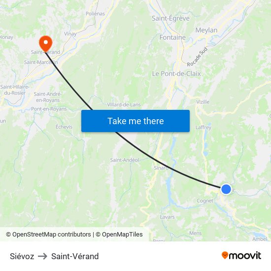 Siévoz to Saint-Vérand map