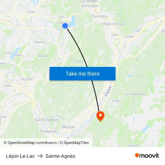 Lépin-Le-Lac to Sainte-Agnès map