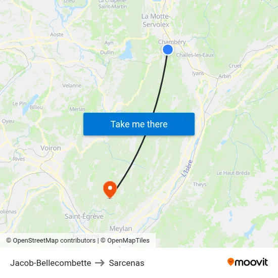 Jacob-Bellecombette to Sarcenas map
