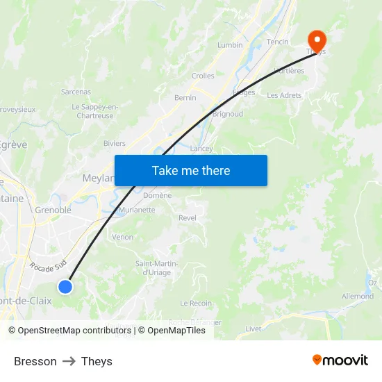 Bresson to Theys map