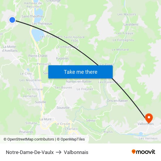 Notre-Dame-De-Vaulx to Valbonnais map