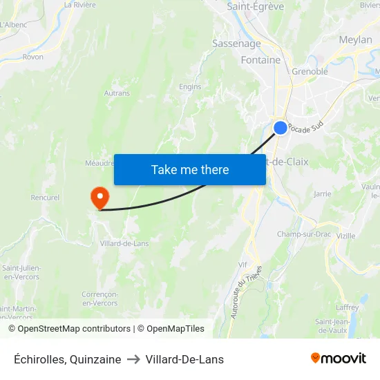 Échirolles, Quinzaine to Villard-De-Lans map