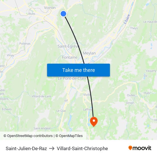 Saint-Julien-De-Raz to Villard-Saint-Christophe map