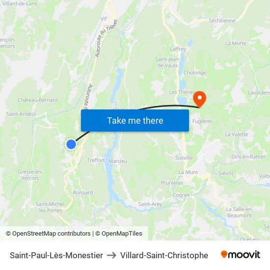 Saint-Paul-Lès-Monestier to Villard-Saint-Christophe map