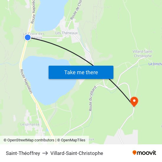 Saint-Théoffrey to Villard-Saint-Christophe map