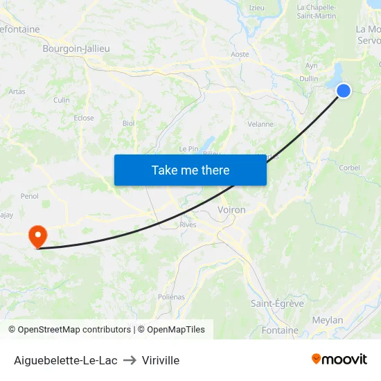 Aiguebelette-Le-Lac to Viriville map