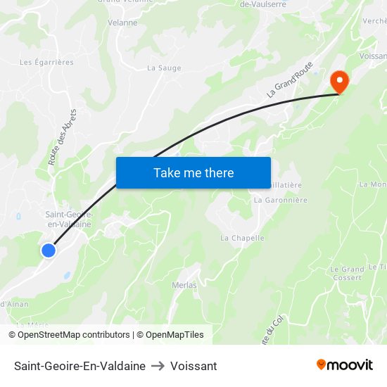 Saint-Geoire-En-Valdaine to Voissant map