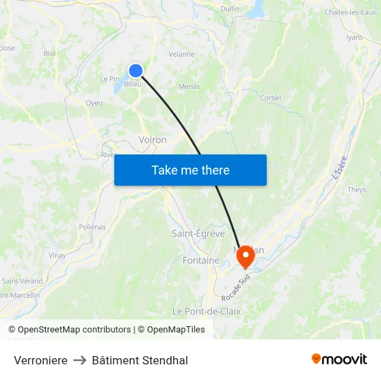 Verroniere to Bâtiment Stendhal map