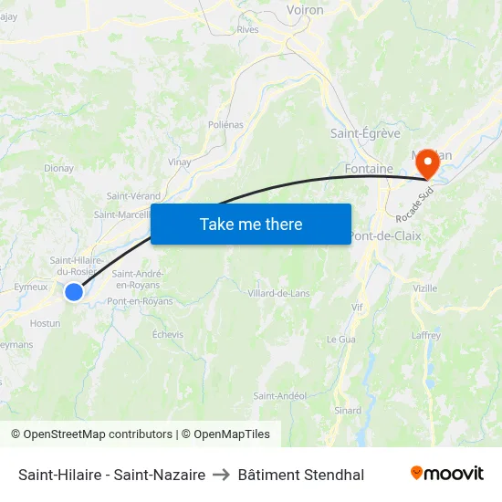 Saint-Hilaire - Saint-Nazaire to Bâtiment Stendhal map