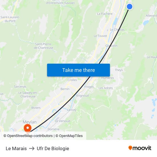 Le Marais to Ufr De Biologie map