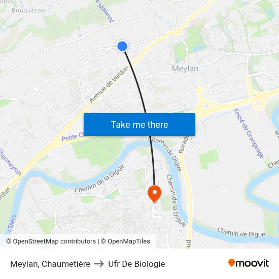 Meylan, Chaumetière to Ufr De Biologie map