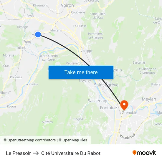 Le Pressoir to Cité Universitaire Du Rabot map