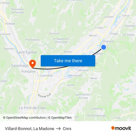 Villard-Bonnot, La Madone to Cnrs map