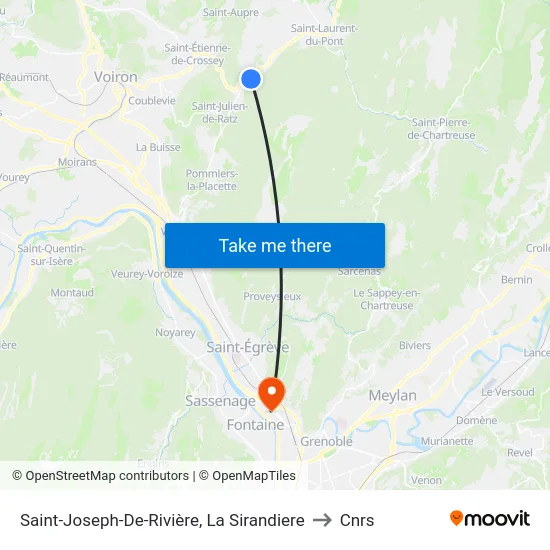Saint-Joseph-De-Rivière, La Sirandiere to Cnrs map