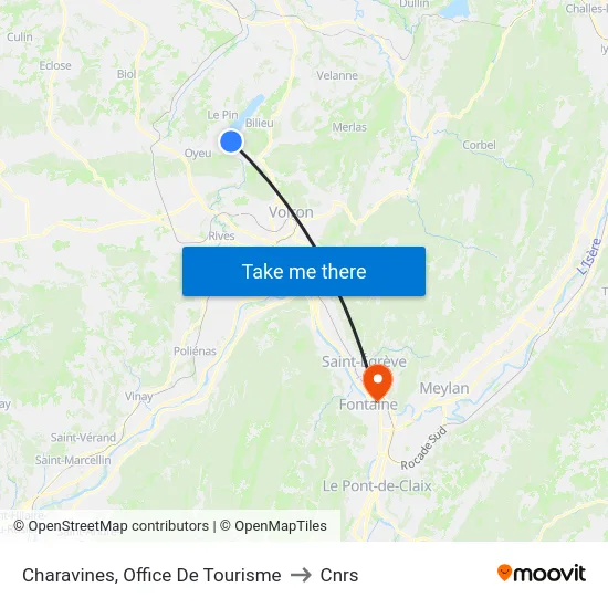 Charavines, Office De Tourisme to Cnrs map