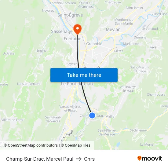 Champ-Sur-Drac, Marcel Paul to Cnrs map