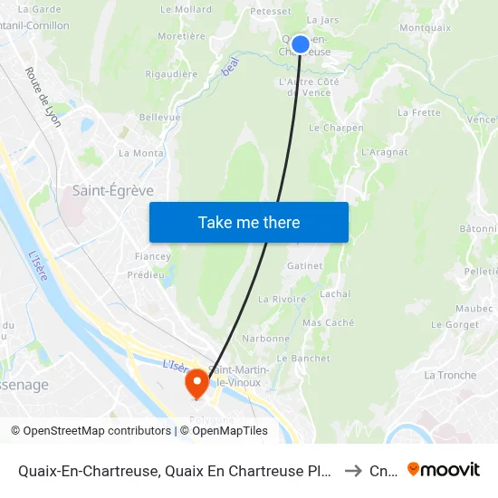 Quaix-En-Chartreuse, Quaix En Chartreuse Place to Cnrs map