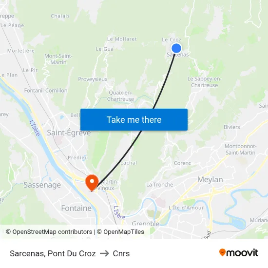 Sarcenas, Pont Du Croz to Cnrs map