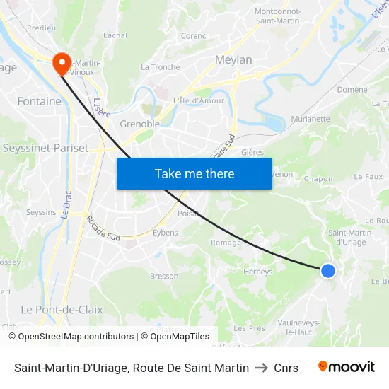 Saint-Martin-D'Uriage, Route De Saint Martin to Cnrs map