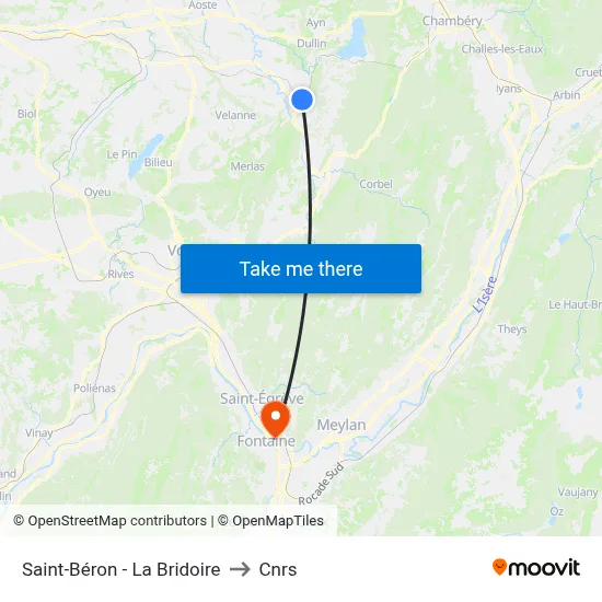 Saint-Béron - La Bridoire to Cnrs map