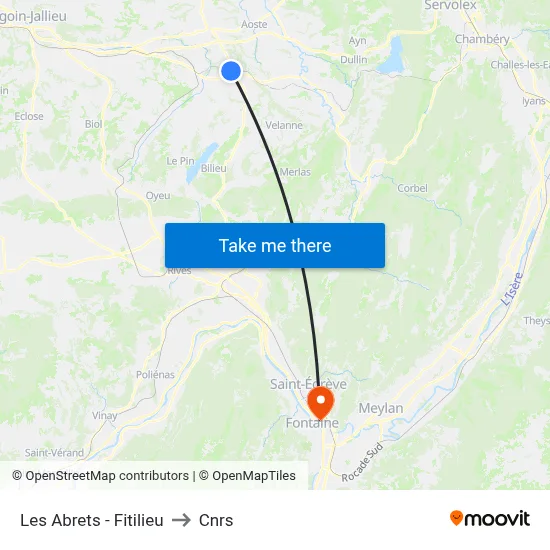 Les Abrets - Fitilieu to Cnrs map