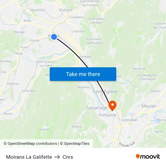 Moirans La Galifette to Cnrs map
