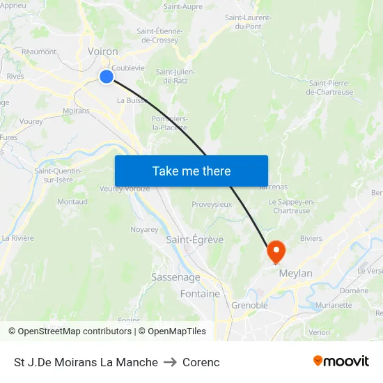 St J.De Moirans La Manche to Corenc map