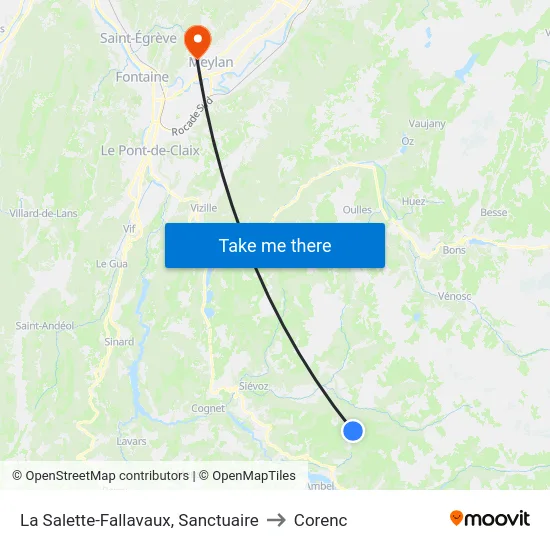 La Salette-Fallavaux, Sanctuaire to Corenc map