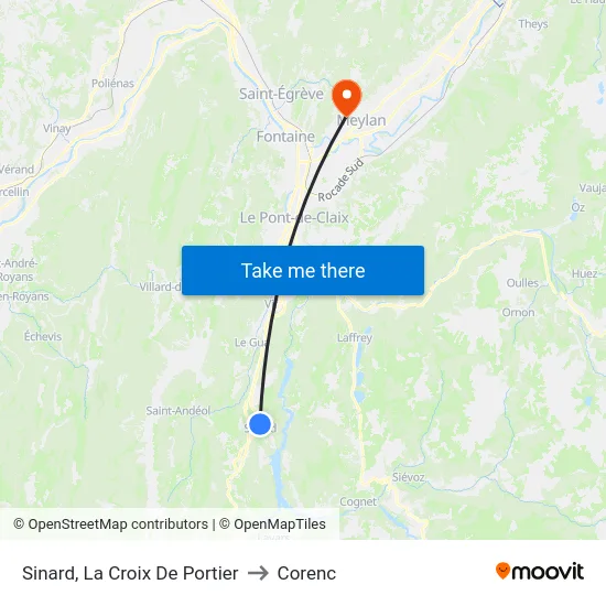 Sinard, La Croix De Portier to Corenc map