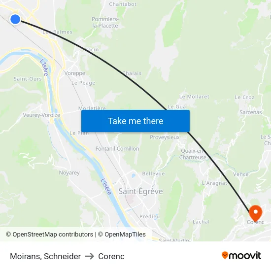 Moirans, Schneider to Corenc map