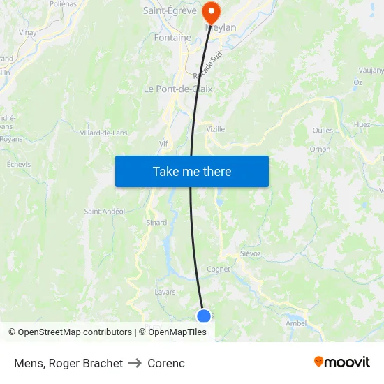 Mens, Roger Brachet to Corenc map