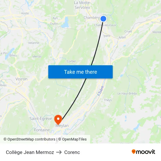 Collège Jean Mermoz to Corenc map