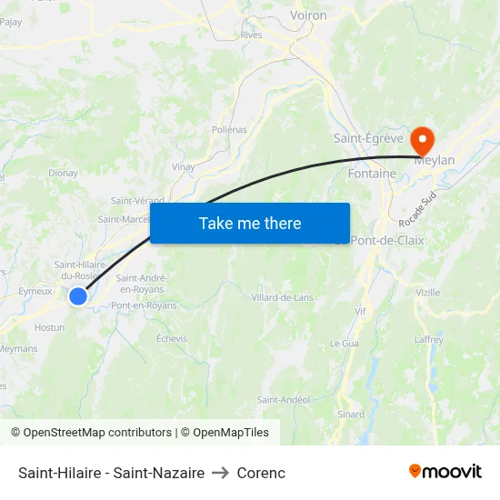 Saint-Hilaire - Saint-Nazaire to Corenc map