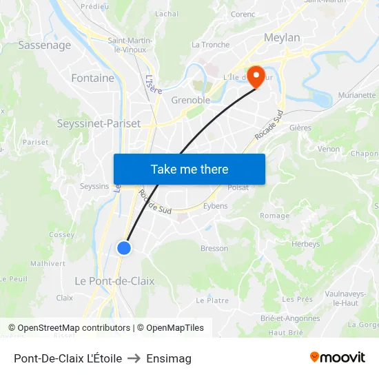 Pont-De-Claix L'Étoile to Ensimag map
