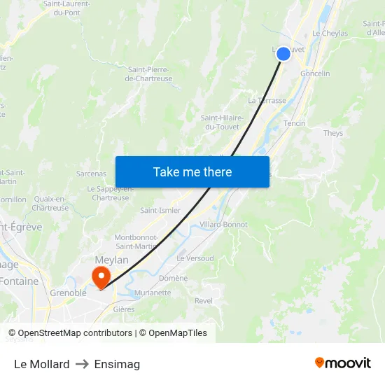 Le Mollard to Ensimag map