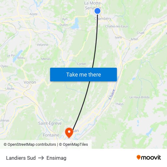 Landiers Sud to Ensimag map