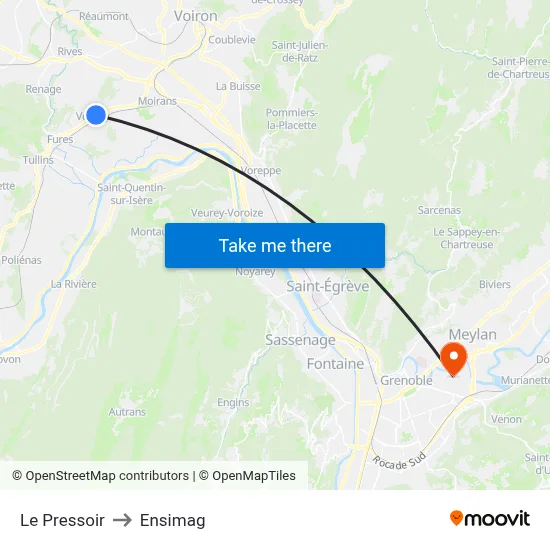 Le Pressoir to Ensimag map