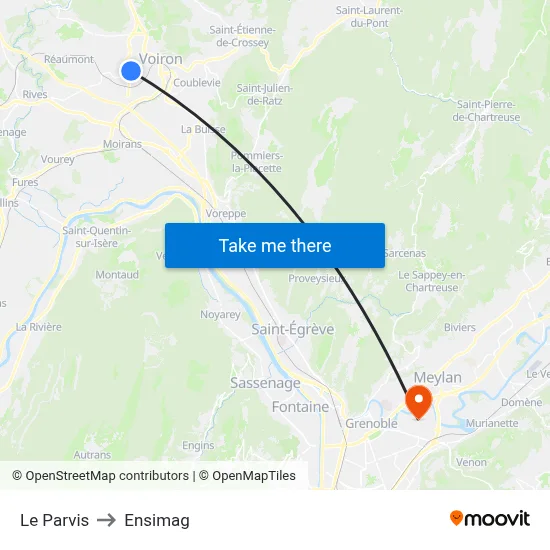 Le Parvis to Ensimag map