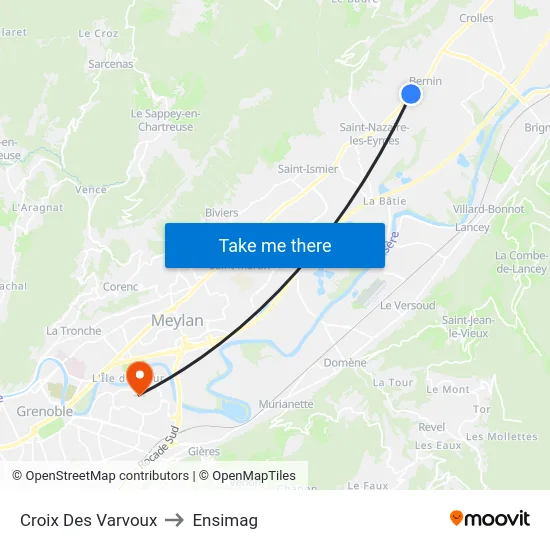 Croix Des Varvoux to Ensimag map