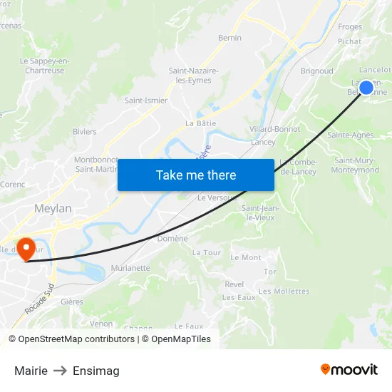 Mairie to Ensimag map