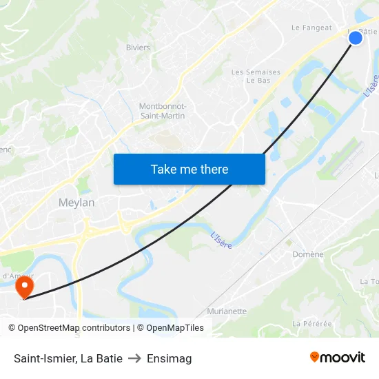 Saint-Ismier, La Batie to Ensimag map