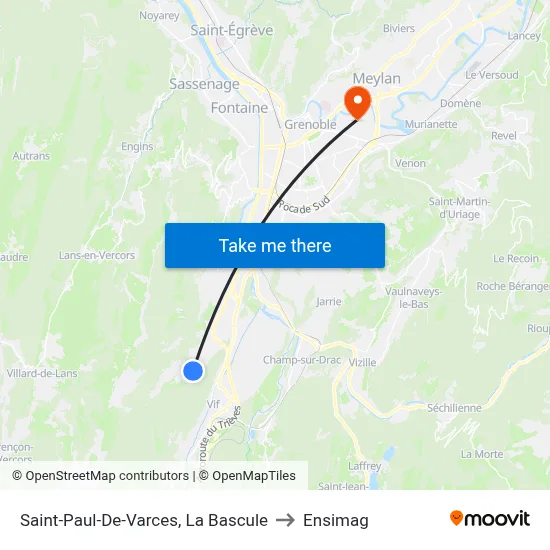 Saint-Paul-De-Varces, La Bascule to Ensimag map