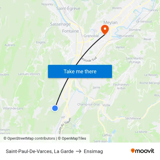 Saint-Paul-De-Varces, La Garde to Ensimag map