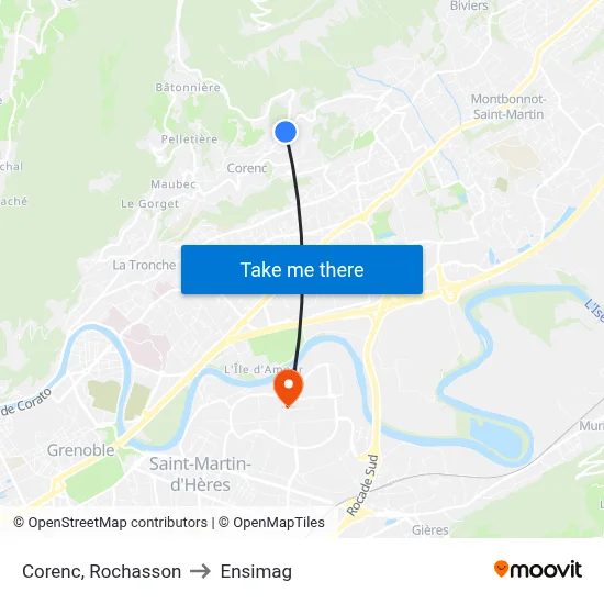 Corenc, Rochasson to Ensimag map