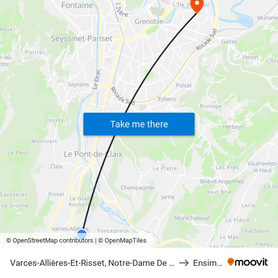 Varces-Allières-Et-Risset, Notre-Dame De Lachal to Ensimag map