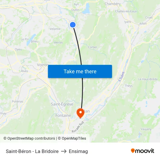 Saint-Béron - La Bridoire to Ensimag map