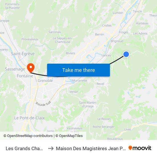 Les Grands Champs to Maison Des Magistères Jean Perrin map