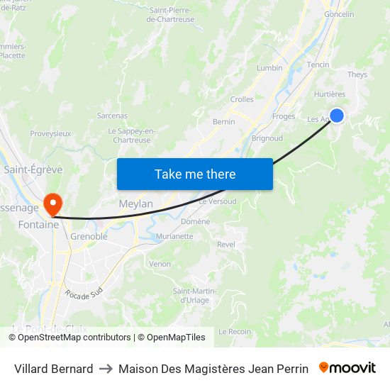 Villard Bernard to Maison Des Magistères Jean Perrin map