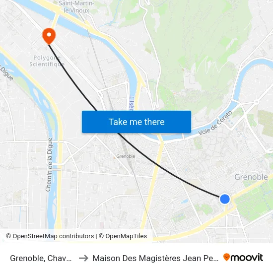 Grenoble, Chavant to Maison Des Magistères Jean Perrin map