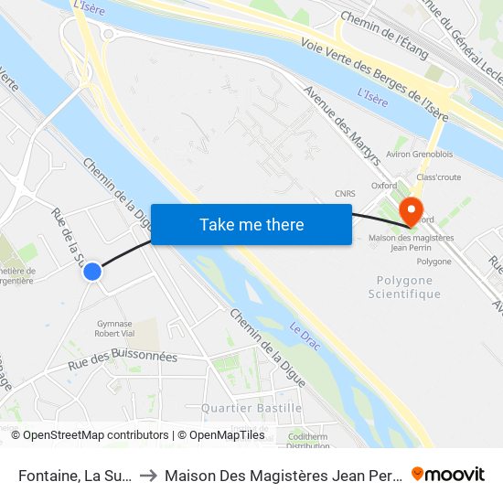 Fontaine, La Sure to Maison Des Magistères Jean Perrin map